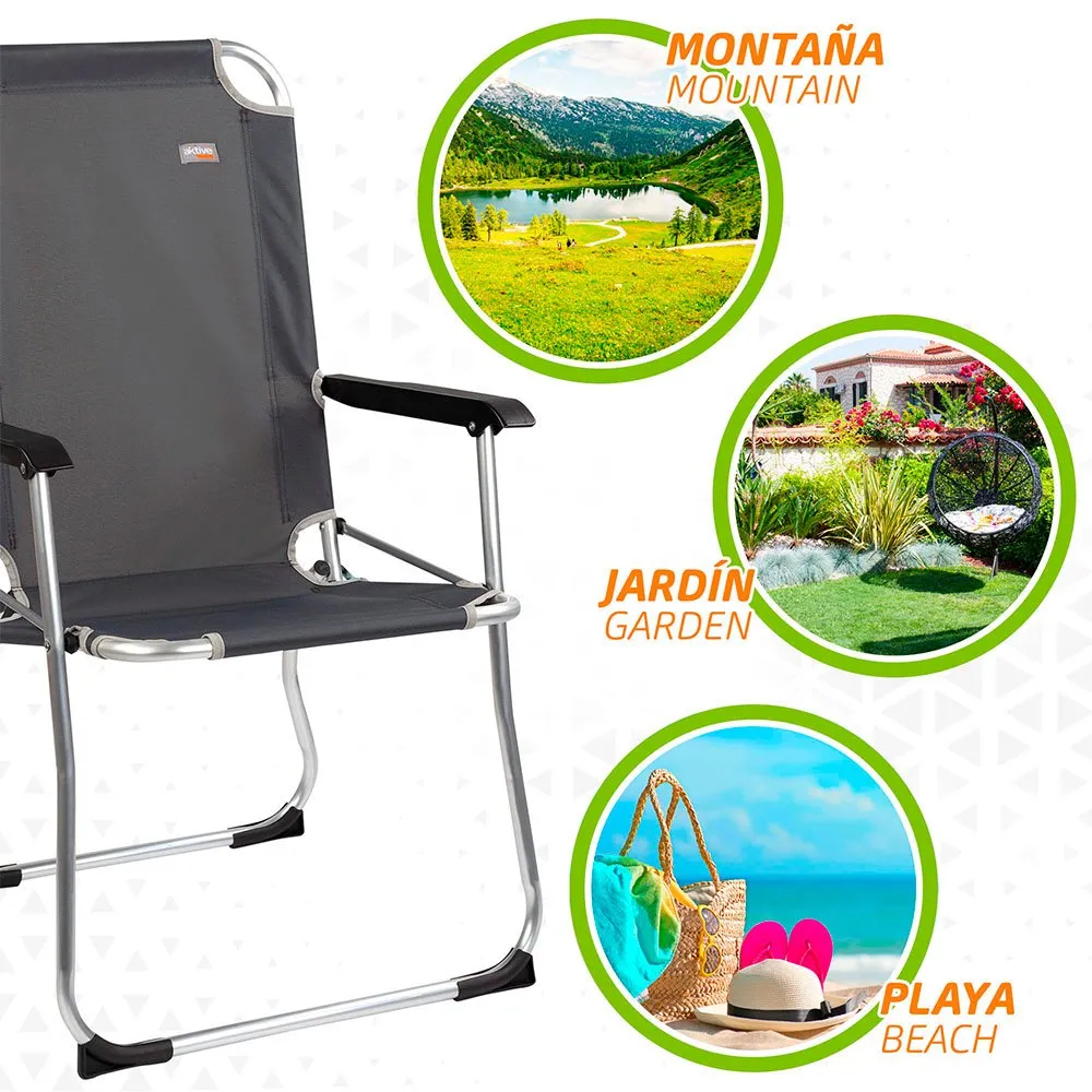 Aktive 54x57x91 Cm Folding Stuhl, Black, One Size Aktive 54x57x91 Cm Folding Stuhl, Black, One Size