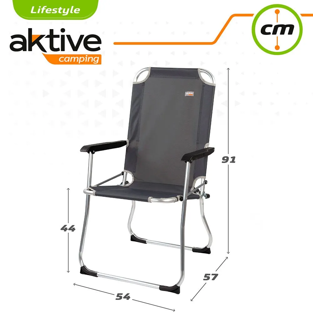 Aktive 54x57x91 Cm Folding Stuhl, Black, One Size Aktive 54x57x91 Cm Folding Stuhl, Black, One Size
