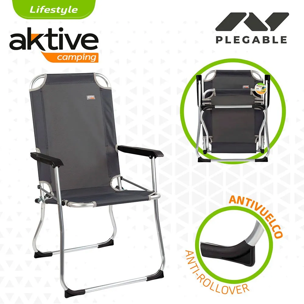 Aktive 54x57x91 Cm Folding Stuhl, Black, One Size Aktive 54x57x91 Cm Folding Stuhl, Black, One Size