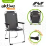 Aktive 54x57x91 Cm Folding Stuhl, Black, One Size