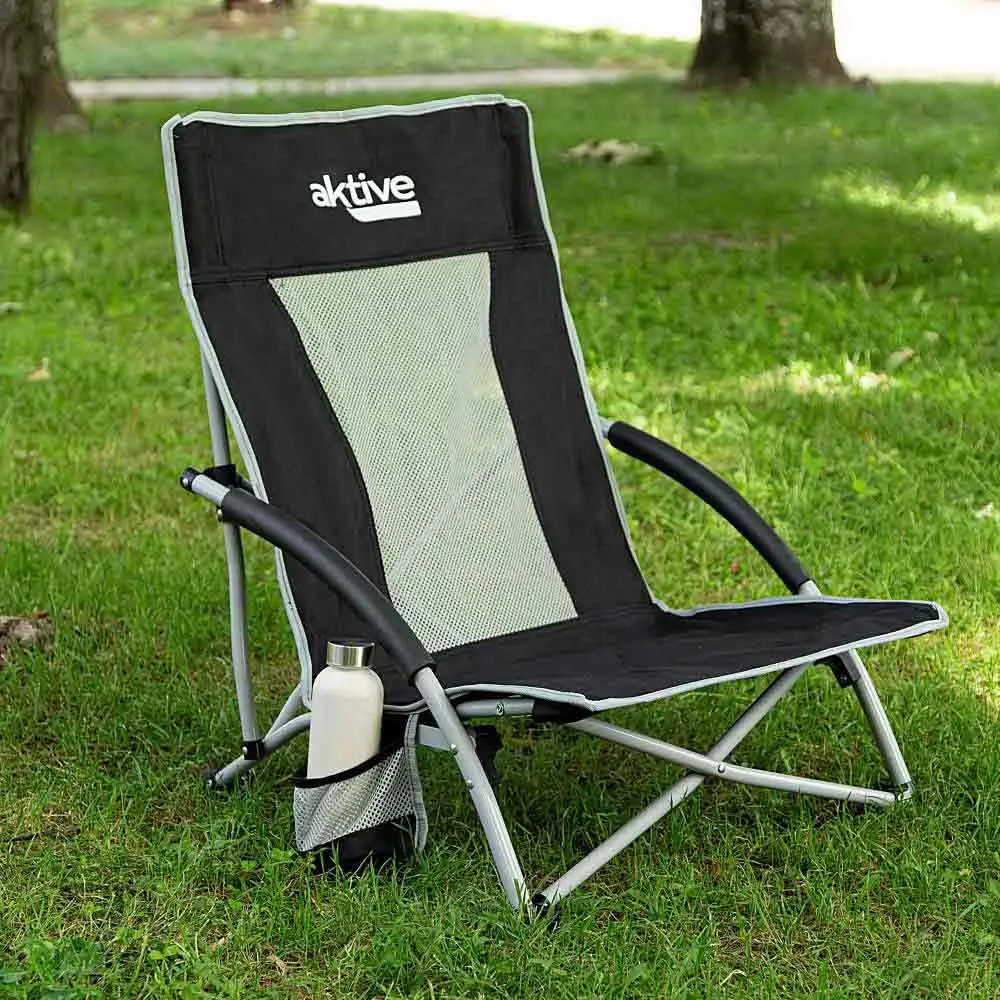 Aktive 56x51x67 Cm Niedriger Klappstuhl Aus Aluminium, Black, One Size Aktive 56x51x67 Cm Niedriger Klappstuhl Aus Aluminium, Black, One Size