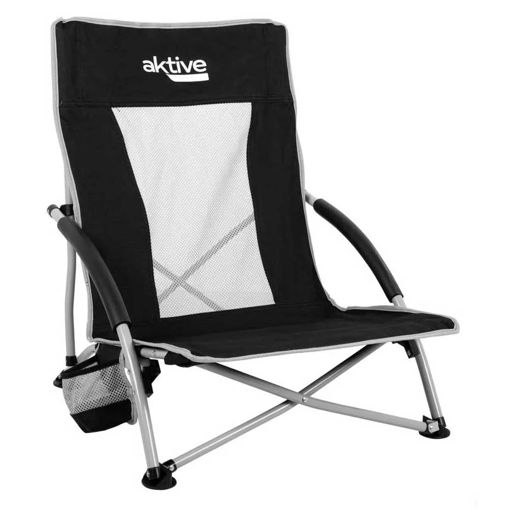 Aktive 56x51x67 Cm Niedriger Klappstuhl Aus Aluminium, Black, One Size Aktive 56x51x67 Cm Niedriger Klappstuhl Aus Aluminium, Black, One Size