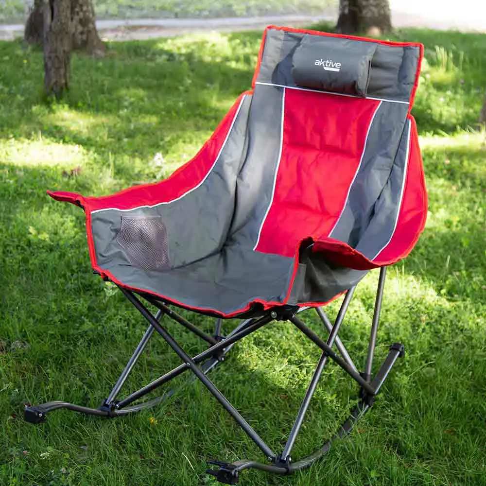 Aktive 57x100x97 Cm Rocking Stuhl, Grey / red, One Size Aktive 57x100x97 Cm Rocking Stuhl, Grey / red, One Size