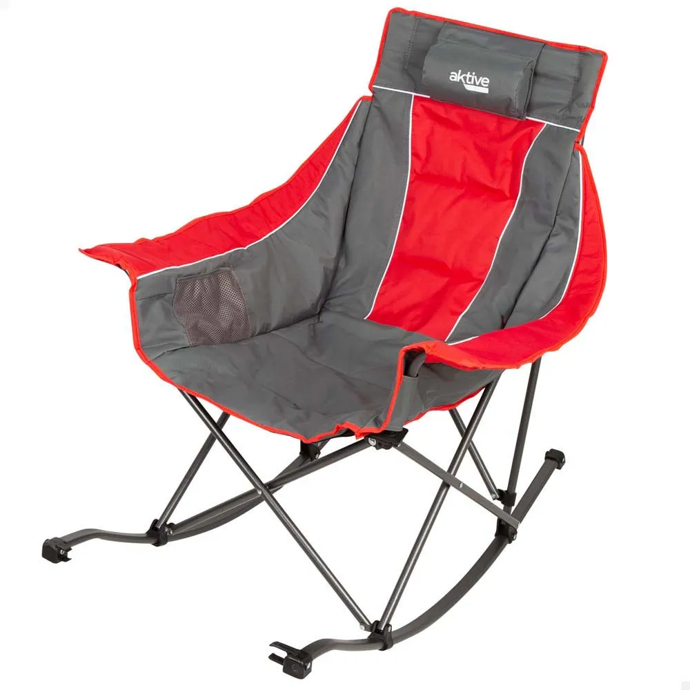 Aktive 57x100x97 Cm Rocking Stuhl, Grey / red, One Size Aktive 57x100x97 Cm Rocking Stuhl, Grey / red, One Size