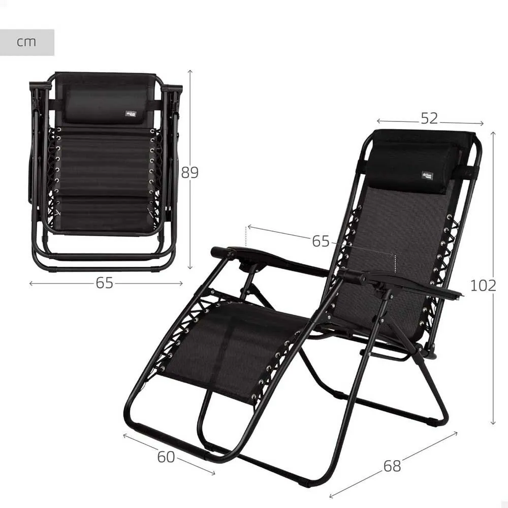 Aktive 61142 Klappstuhl 0 Schwerkraft Multiposition, Black, One Size Aktive 61142 Klappstuhl 0 Schwerkraft Multiposition, Black, One Size