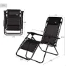 Aktive 61142 Klappstuhl 0 Schwerkraft Multiposition, Black, One Size