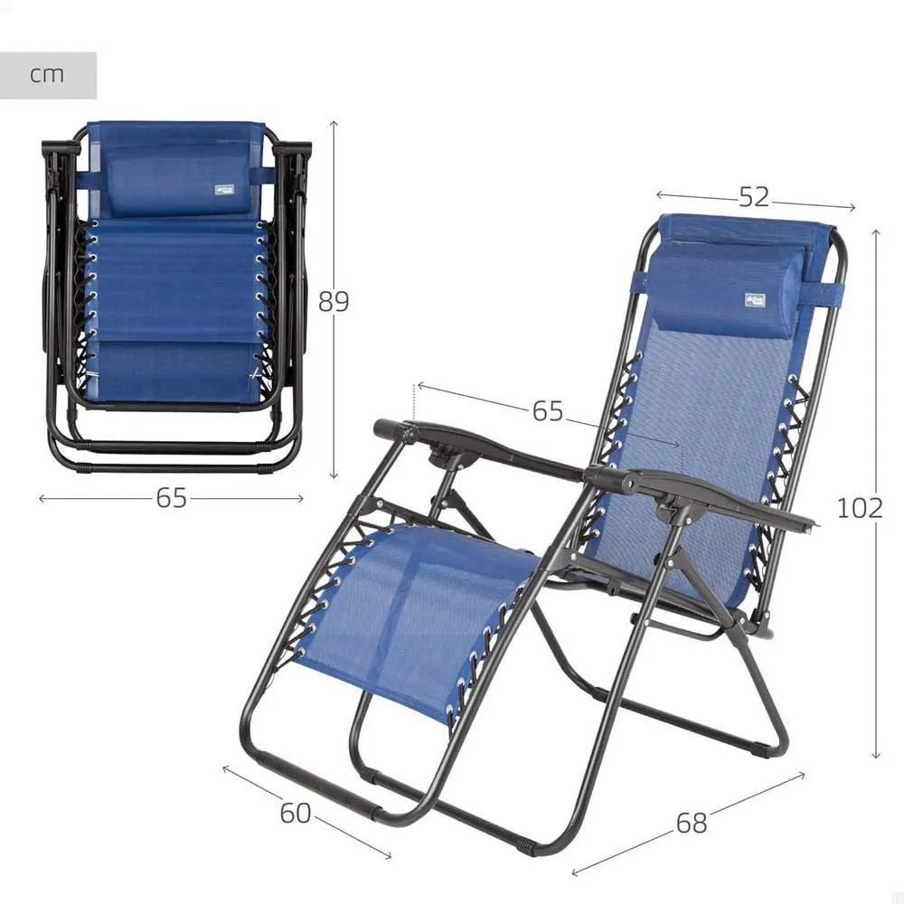 Aktive 61143 Klappstuhl 0 Schwerkraft Multiposition, Blue, One Size Aktive 61143 Klappstuhl 0 Schwerkraft Multiposition, Blue, One Size