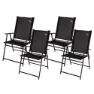 Aktive 61146 Slim 4 Units Klappbarer Gartenstuhl, Black, One Size