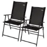 Aktive 61147 Slim 2 Units Klappbarer Gartenstuhl, Black, One Size
