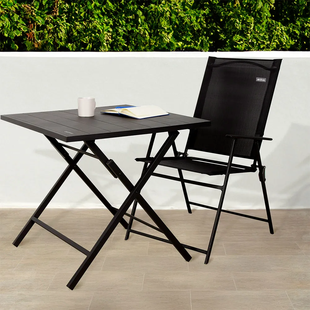 Aktive 61147 Slim 2 Units Klappbarer Gartenstuhl, Black, One Size Aktive 61147 Slim 2 Units Klappbarer Gartenstuhl, Black, One Size