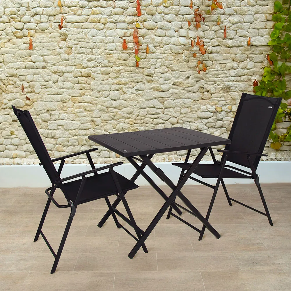 Aktive 61147 Slim 2 Units Klappbarer Gartenstuhl, Black, One Size Aktive 61147 Slim 2 Units Klappbarer Gartenstuhl, Black, One Size