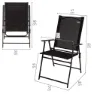 Aktive 61147 Slim 2 Units Klappbarer Gartenstuhl, Black, One Size