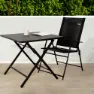 Aktive 61147 Slim 2 Units Klappbarer Gartenstuhl, Black, One Size