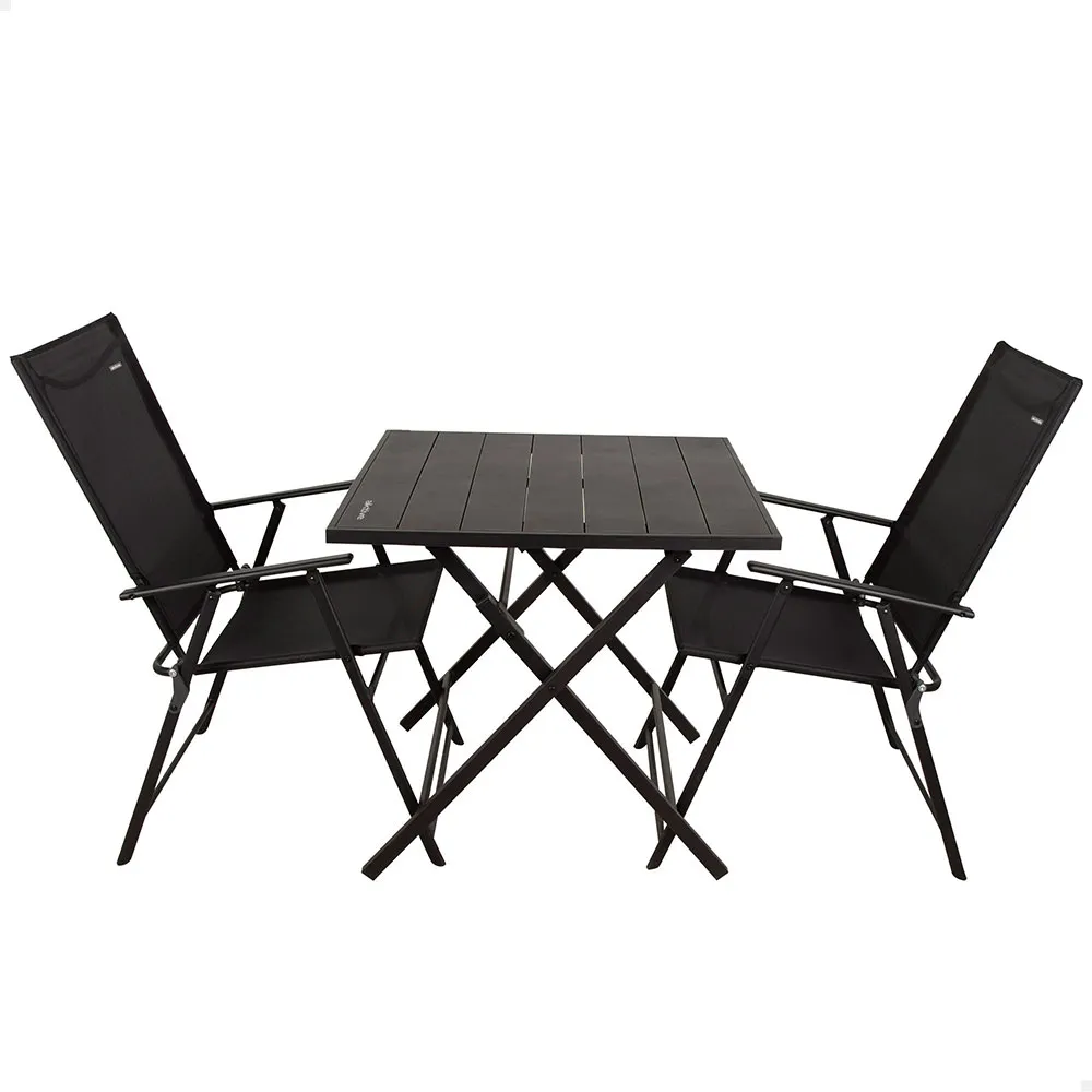 Aktive 61149 Table+2 Armchairs Klappbarer Outdoor-set, Black, One Size Aktive 61149 Table+2 Armchairs Klappbarer Outdoor-set, Black, One Size