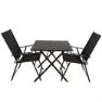 Aktive 61149 Table+2 Armchairs Klappbarer Outdoor-set, Black, One Size