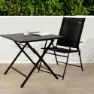 Aktive 61149 Table+2 Armchairs Klappbarer Outdoor-set, Black, One Size