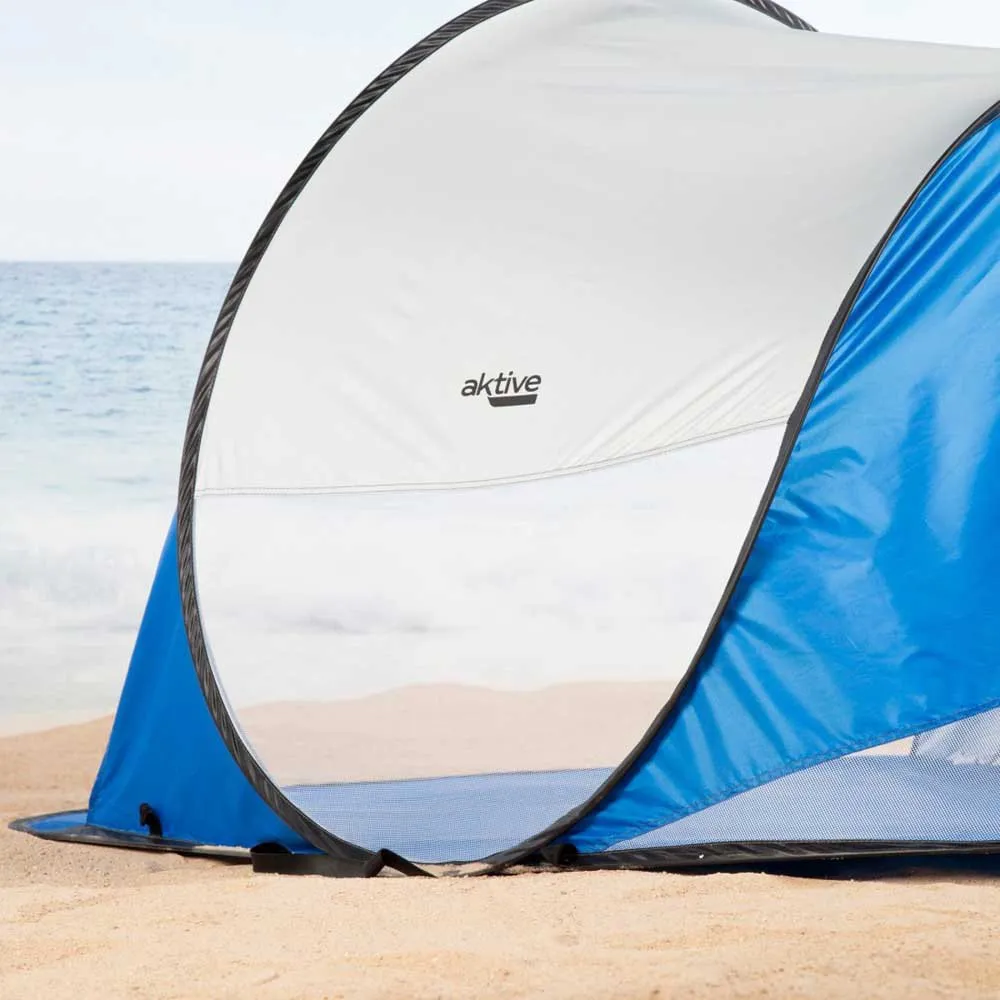 Aktive 62322 Uv50 Pop-up-windschutz Und Strandzelt 120x200x90 Cm, White / blue, 2 places Aktive 62322 Uv50 Pop-up-windschutz Und Strandzelt 120x200x90 Cm, White / blue, 2 places