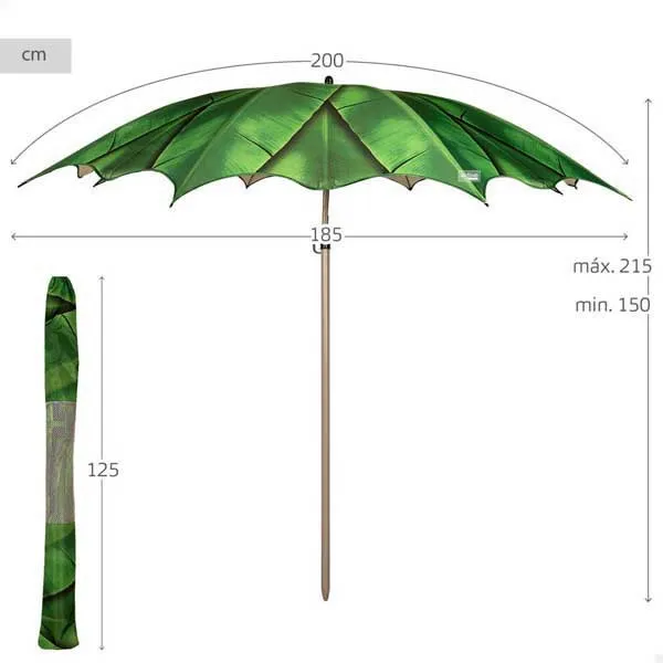 Aktive 62326 Uv40 Ø Kippbarer Sonnenschirm 200 Cm unisex, Leaves, One Size Aktive 62326 Uv40 Ø Kippbarer Sonnenschirm 200 Cm unisex, Leaves, One Size