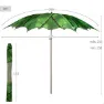 Aktive 62326 Uv40 Ø Kippbarer Sonnenschirm 200 Cm unisex, Leaves, One Size