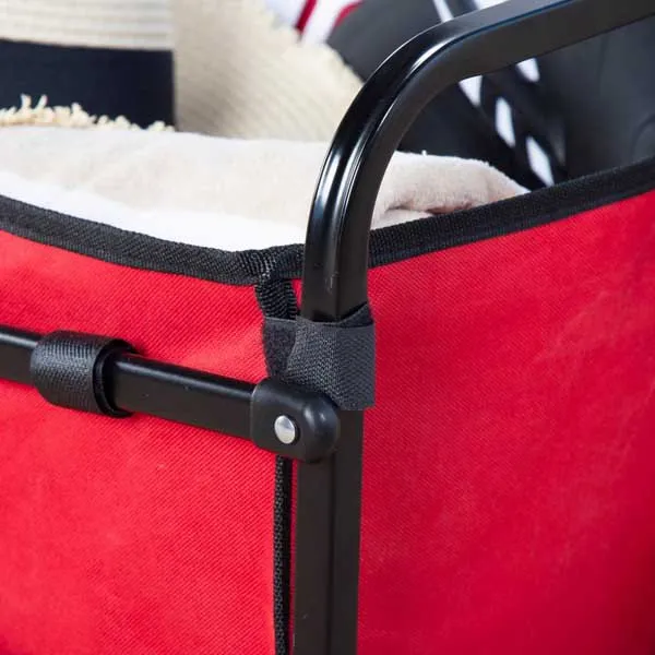 Aktive 62375 Faltbarer Einkaufswagen 46x73x94 Cm unisex, Red / black, One Size