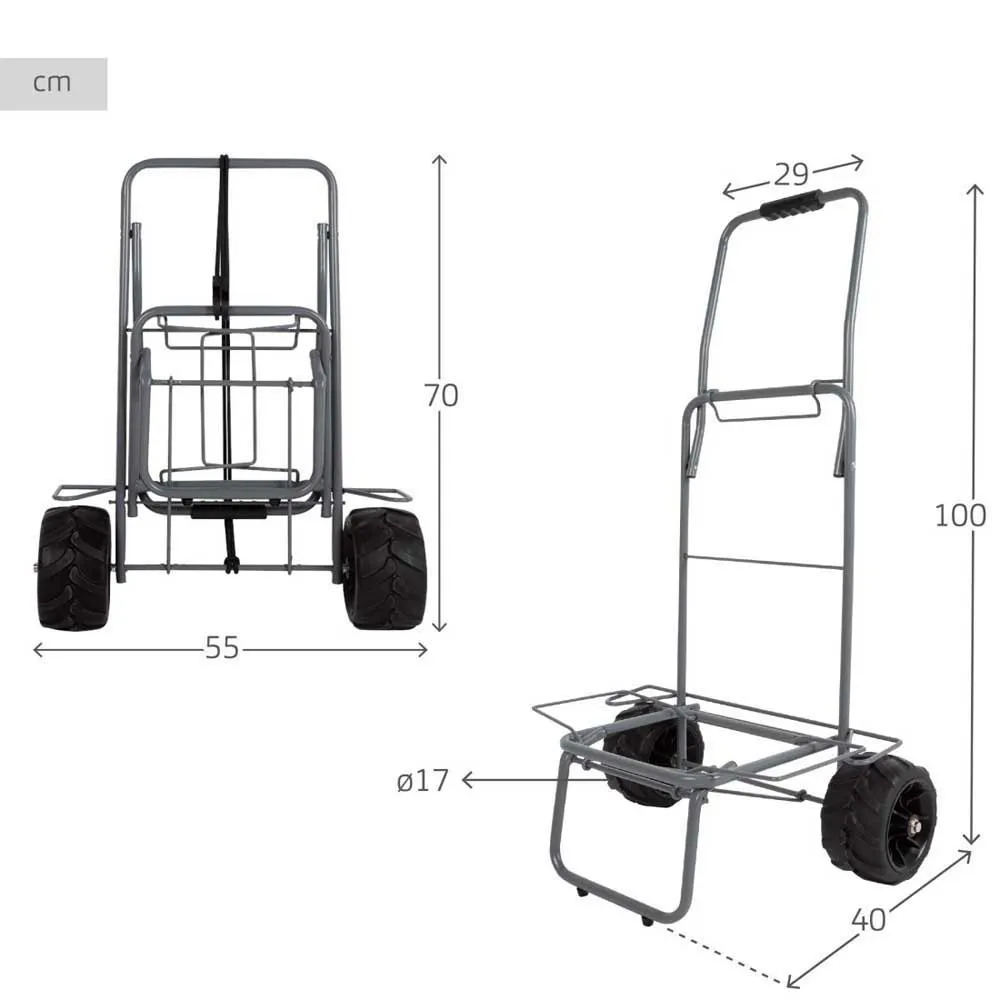Aktive 62377 Faltbarer Strandwagen Mit Großen Rädern 55x40x100 Cm, Grey, One Size Aktive 62377 Faltbarer Strandwagen Mit Großen Rädern 55x40x100 Cm, Grey, One Size
