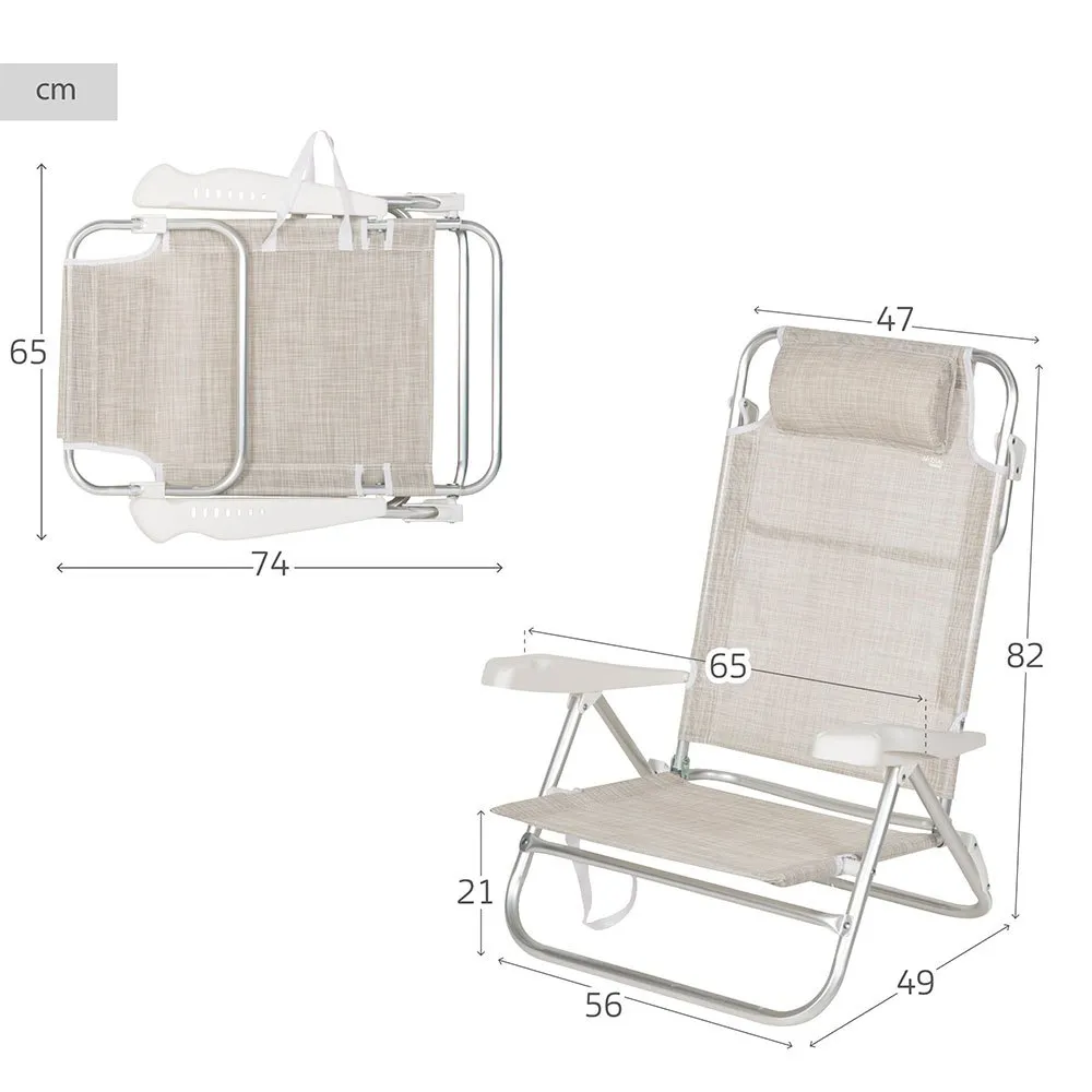 Aktive 62667 Multipositions-klappsessel unisex, Beige, One Size