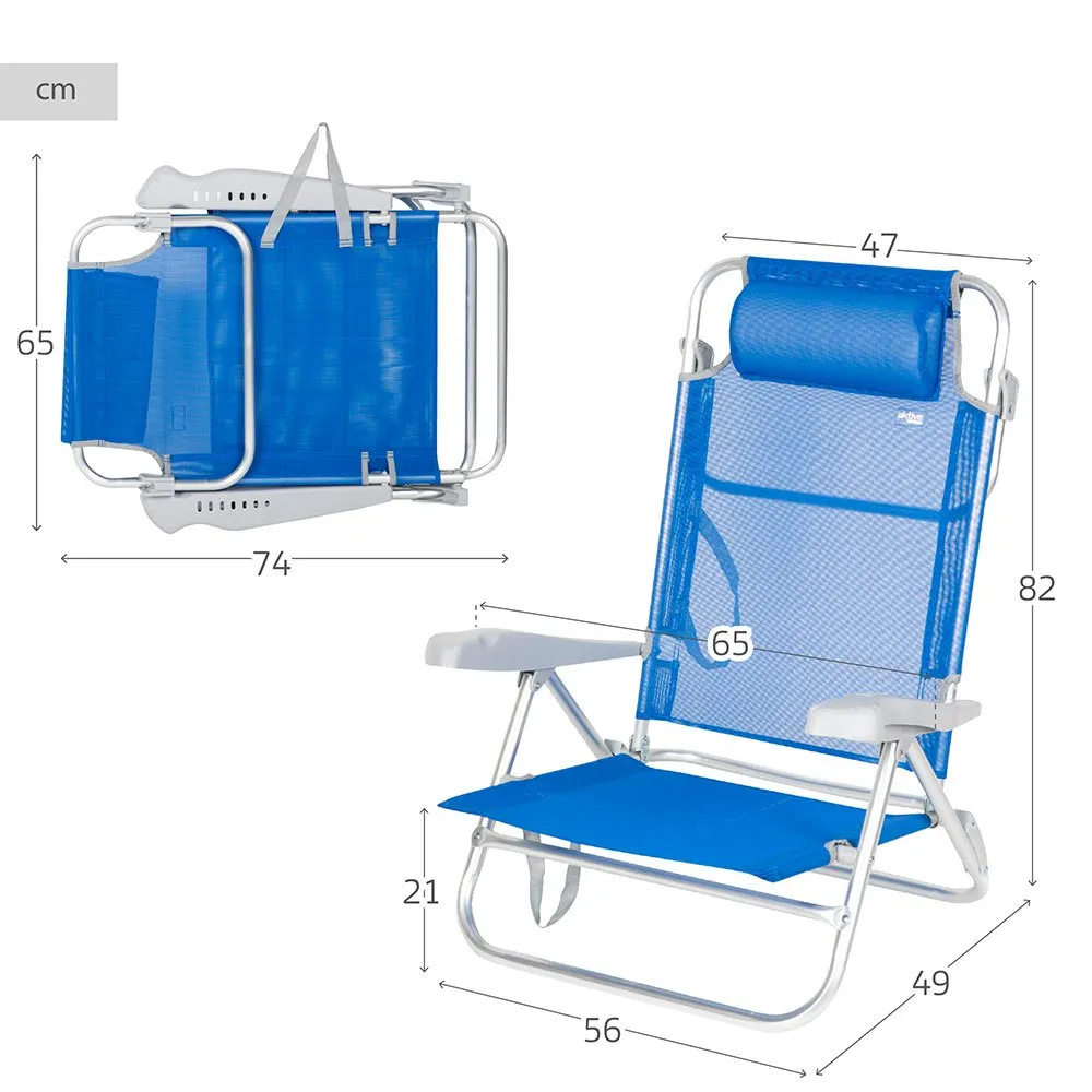 Aktive 62668 Multipositions-klappsessel, Blue, One Size Aktive 62668 Multipositions-klappsessel, Blue, One Size