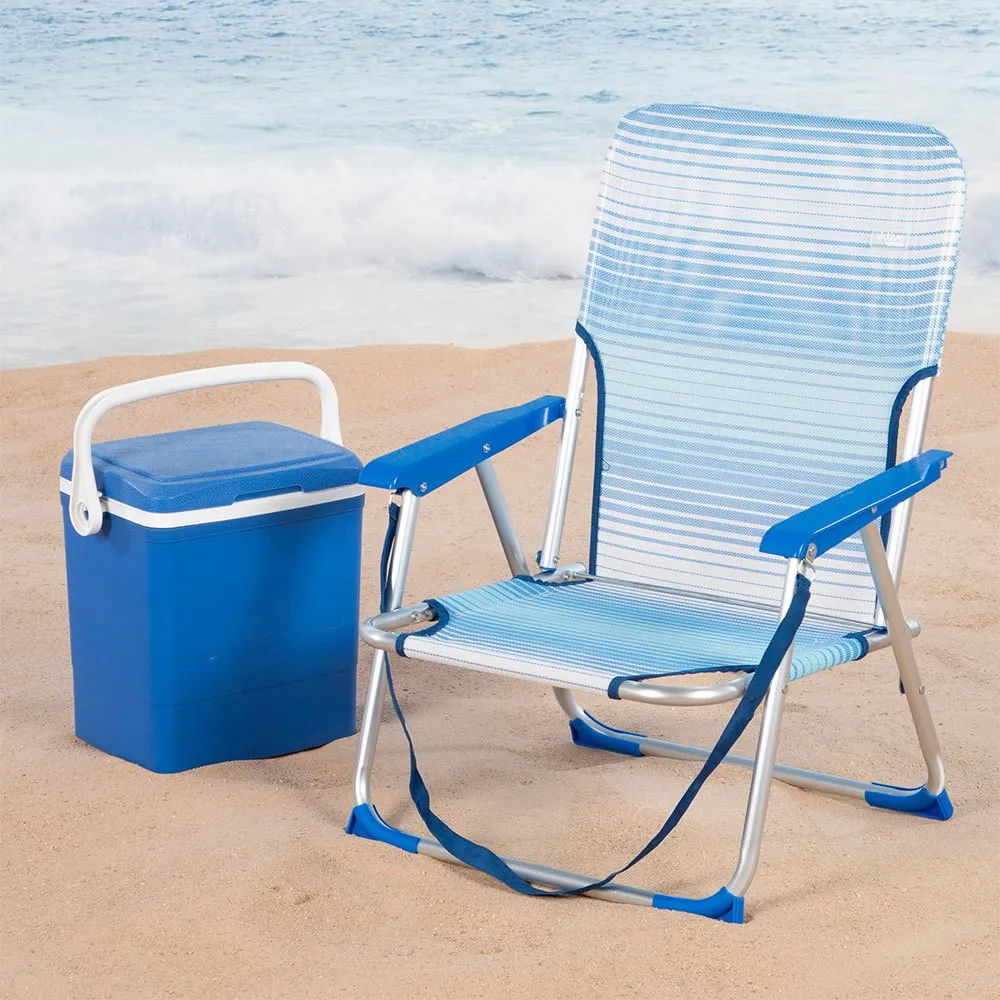 Aktive 62670 Niedriger Klappstuhl Aus Aluminium, Striped blue, One Size Aktive 62670 Niedriger Klappstuhl Aus Aluminium, Striped blue, One Size
