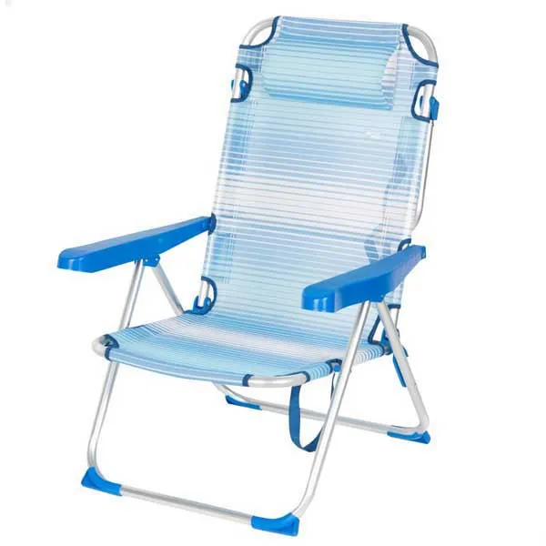 Aktive 62672 Klappstuhl Mehrfachposition 53x60x90 Cm, Blue stripes, One Size Aktive 62672 Klappstuhl Mehrfachposition 53x60x90 Cm, Blue stripes, One Size