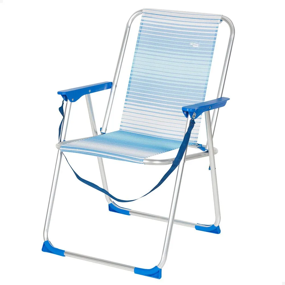 Aktive 62673 Aluminium Mehrfach Verstellbarer Klappstuhl, Striped blue, One Size Aktive 62673 Aluminium Mehrfach Verstellbarer Klappstuhl, Striped blue, One Size