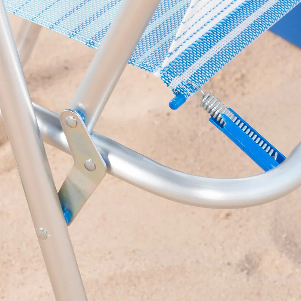 Aktive 62673 Aluminium Mehrfach Verstellbarer Klappstuhl, Striped blue, One Size Aktive 62673 Aluminium Mehrfach Verstellbarer Klappstuhl, Striped blue, One Size