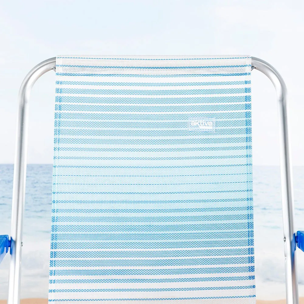 Aktive 62673 Aluminium Mehrfach Verstellbarer Klappstuhl, Striped blue, One Size Aktive 62673 Aluminium Mehrfach Verstellbarer Klappstuhl, Striped blue, One Size