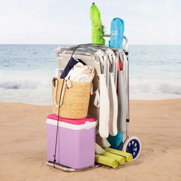 Aktive 62683 Faltbarer Strandwagen Mit Großen Rädern 47x75x104 Cm unisex, Blue / grey, One Size Aktive 62683 Faltbarer Strandwagen Mit Großen Rädern 47x75x104 Cm unisex, Blue / grey, One Size