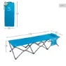 Aktive 63042 178x38x62cm Folding Campingbett, Blue / black, One Size