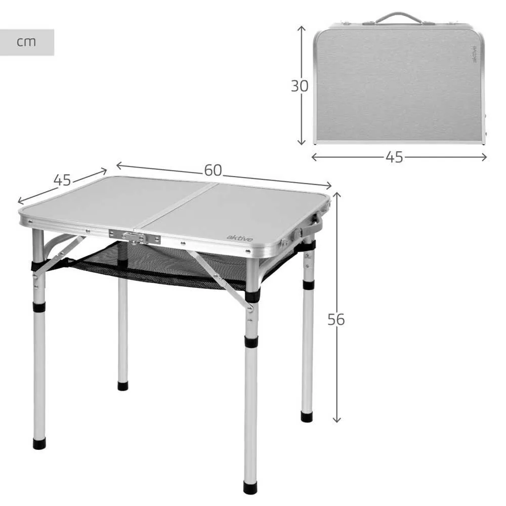 Aktive 63085 Klappbarer Campingtisch, Beige, 60 x 45 x 56cm Aktive 63085 Klappbarer Campingtisch, Beige, 60 x 45 x 56cm
