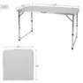 Aktive 63088 Höhenverstellbarer Klappcampingtisch unisex, Grey, 120 x 60 x 54/60/70cm