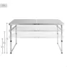 Aktive 63088 Höhenverstellbarer Klappcampingtisch unisex, Grey, 120 x 60 x 54/60/70cm