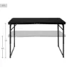 Aktive 63089 Höhenverstellbarer Klappcampingtisch, Black, 120 x 60 x 60/70cm
