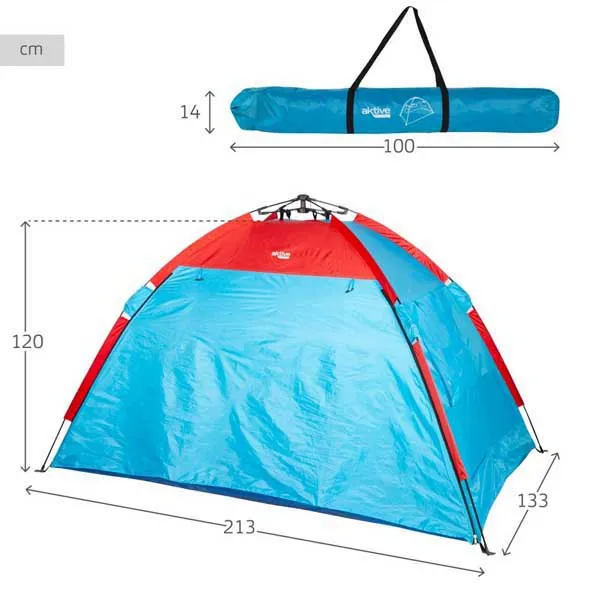 Aktive 63120 Windschutz Und Strandzelt 213x133x120 Cm, Blue / red, 4 places Aktive 63120 Windschutz Und Strandzelt 213x133x120 Cm, Blue / red, 4 places