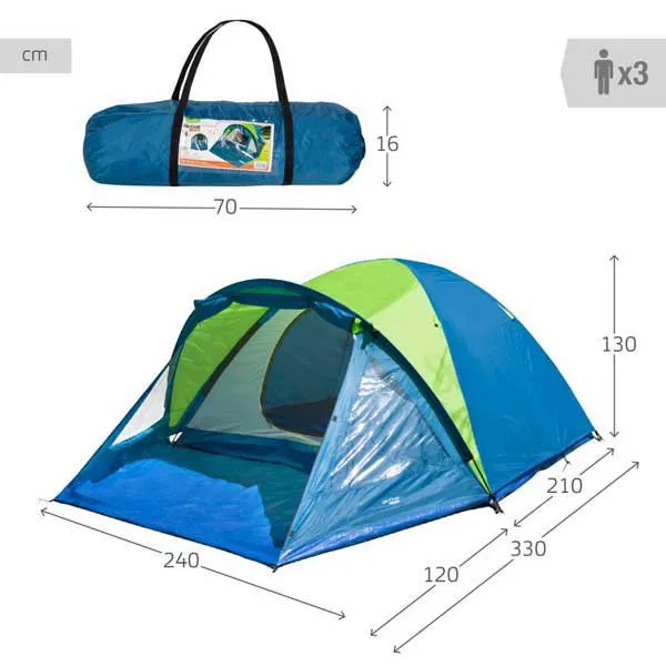 Aktive 63122 Zelt, Blue / green, 3PL Aktive 63122 Zelt, Blue / green, 3PL