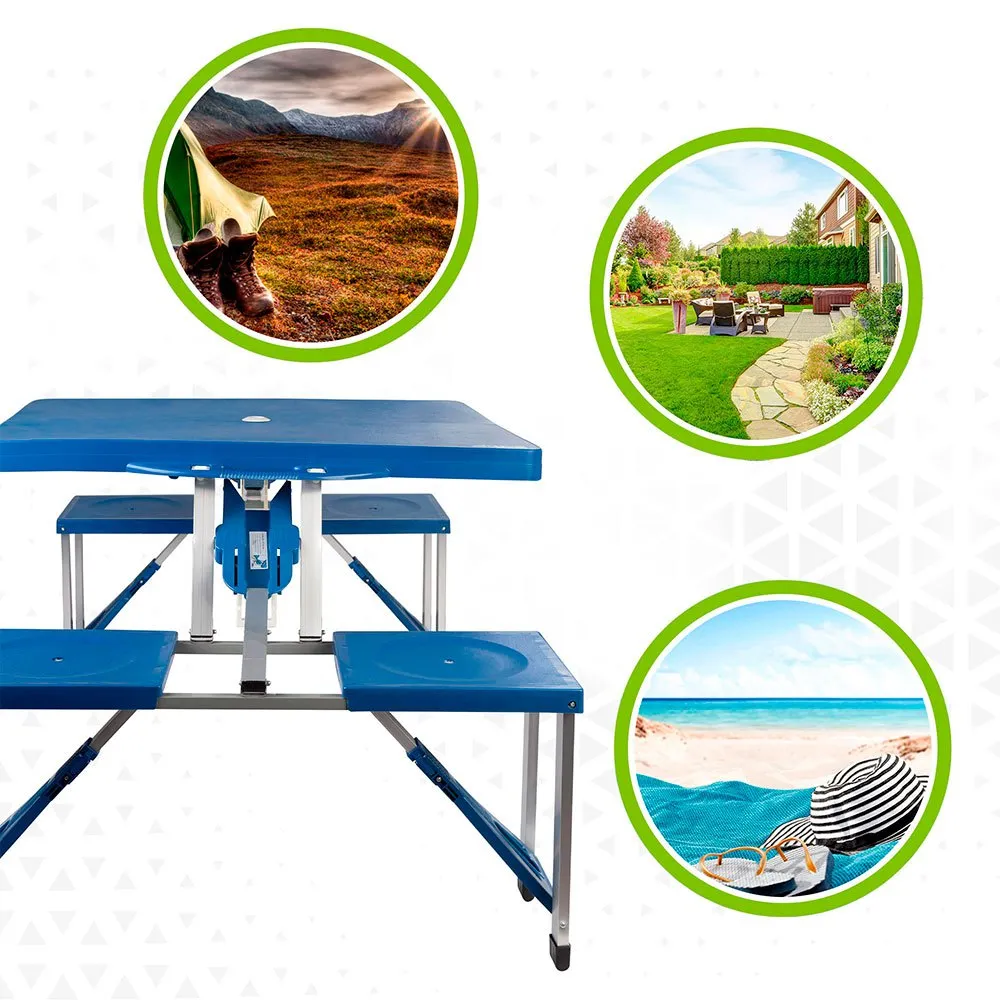 Aktive 85x64x67 Cm With Seat Tisch, Blue, One Size Aktive 85x64x67 Cm With Seat Tisch, Blue, One Size