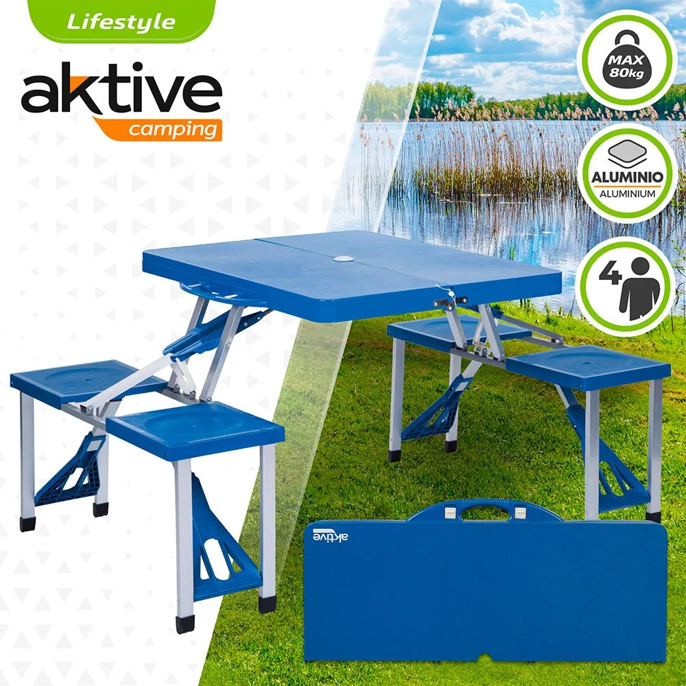 Aktive 85x64x67 Cm With Seat Tisch, Blue, One Size Aktive 85x64x67 Cm With Seat Tisch, Blue, One Size