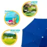 Aktive Achteckiger Regenschirm Mit Metallstange Doppeltem Dach Und Uv30-schutz 280 Cm Refurbished, Navy, One Size