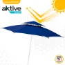 Aktive Achteckiger Regenschirm Mit Metallstange Doppeltem Dach Und Uv30-schutz 280 Cm Refurbished, Navy, One Size