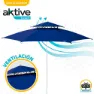 Aktive Achteckiger Regenschirm Mit Metallstange Doppeltem Dach Und Uv30-schutz 280 Cm Refurbished, Navy, One Size