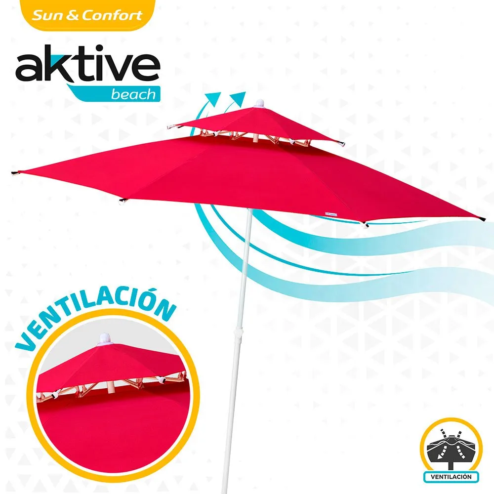 Aktive Achteckiger Sonnenschirm Mit Metallstange Doppeldach Und Uv30-schutz 280 Cm, Red, One Size Aktive Achteckiger Sonnenschirm Mit Metallstange Doppeldach Und Uv30-schutz 280 Cm, Red, One Size