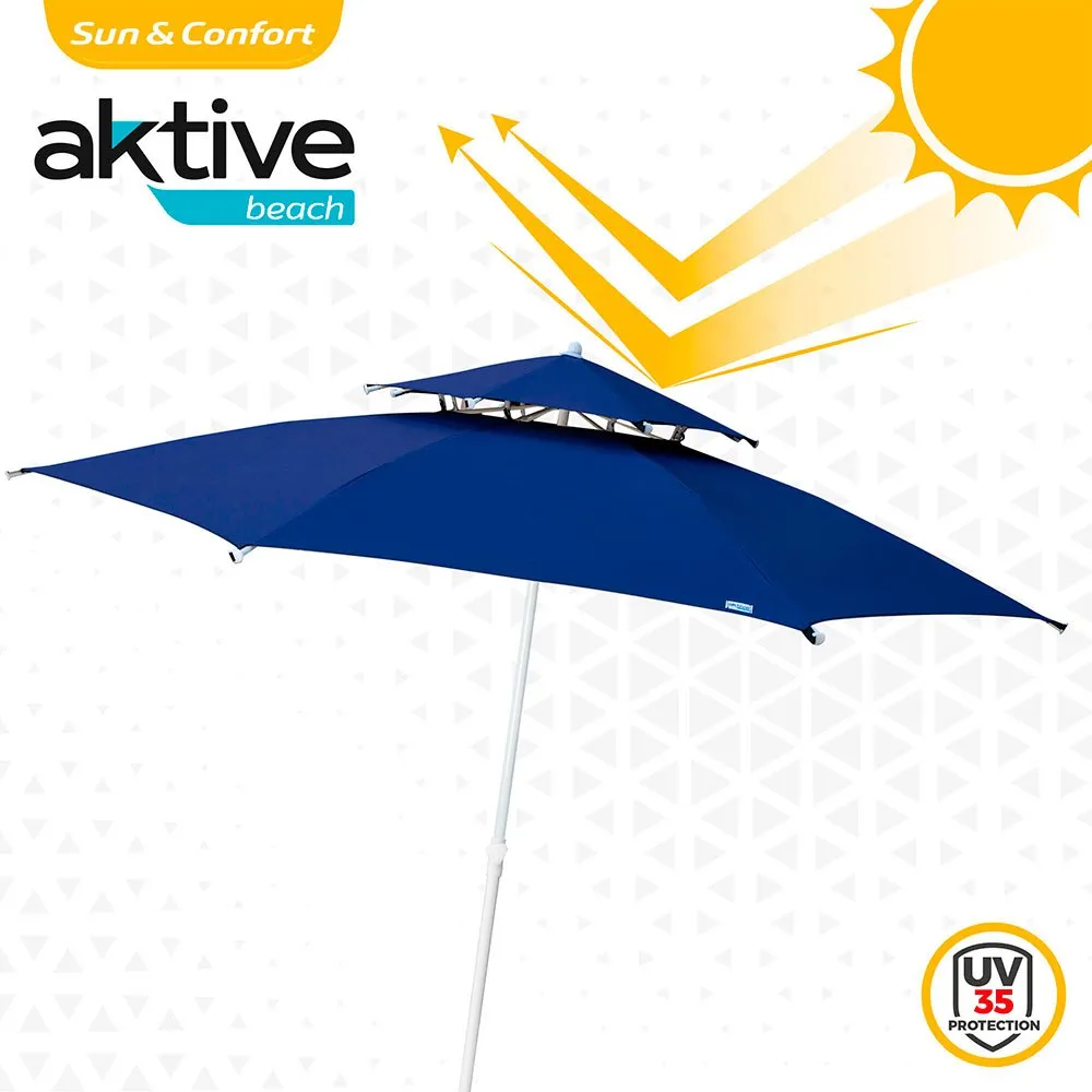 Aktive Achteckiger Sonnenschirm Mit Metallstange Doppeltem Dach Und Uv30-schutz 280 Cm Refurbished unisex, Navy, One Size Aktive Achteckiger Sonnenschirm Mit Metallstange Doppeltem Dach Und Uv30-schutz 280 Cm Refurbished unisex, Navy, One Size
