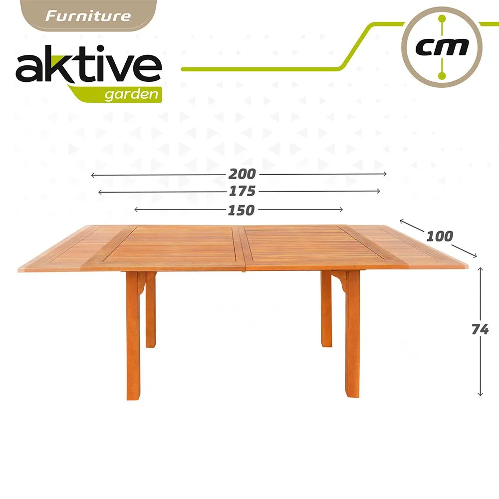 Aktive Akazie Ausziehtisch 150x100x74 Cm, Brown, One Size Aktive Akazie Ausziehtisch 150x100x74 Cm, Brown, One Size