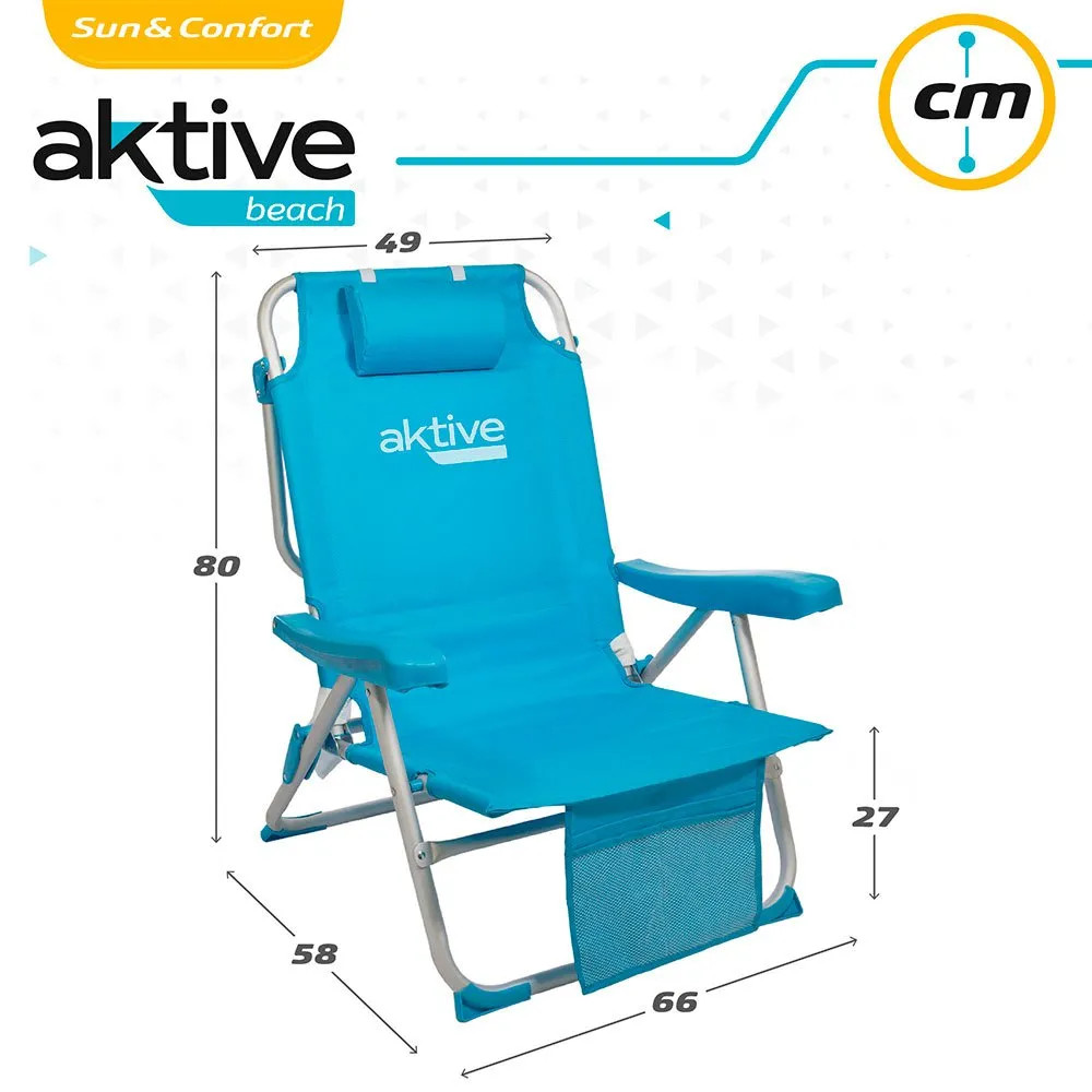Aktive Aluminium Faltbarer Stuhlrucksack 5 Positionen 66x58x80 Cm, Blue, One Size Aktive Aluminium Faltbarer Stuhlrucksack 5 Positionen 66x58x80 Cm, Blue, One Size
