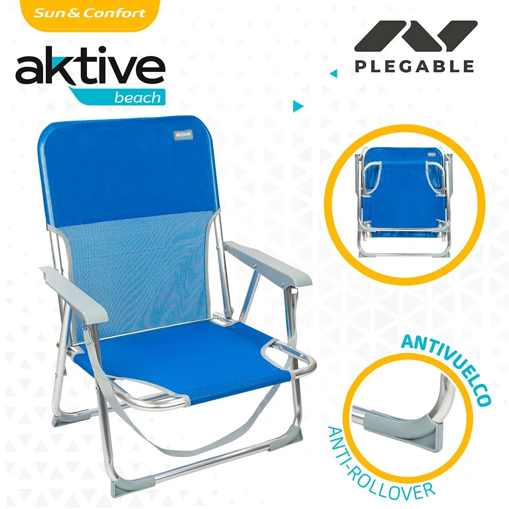 Aktive Aluminium Fester Klappstuhl Mit Griff 55x34x71 Cm, Blue, One Size Aktive Aluminium Fester Klappstuhl Mit Griff 55x34x71 Cm, Blue, One Size